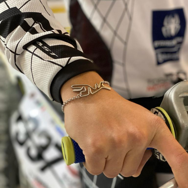 Bracciale personalizzabile con circuito di Arco di Trento in acciaio