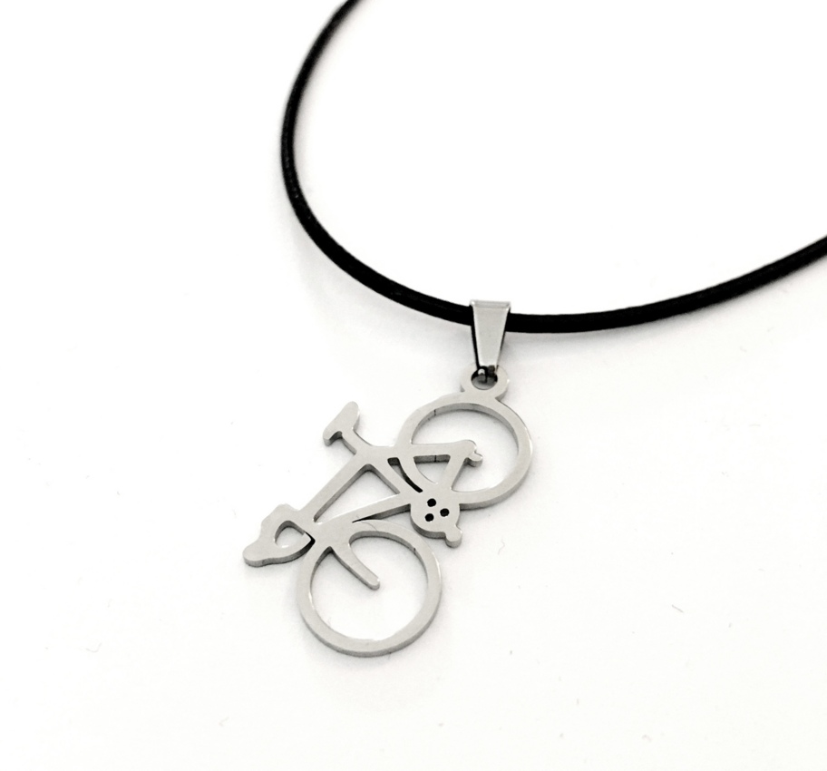 Pendentif vélo de course en acier  