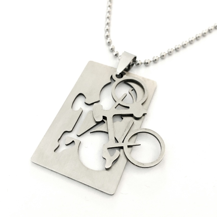 Collana Piastra Ciclismo Personalizzabile in Acciaio  
