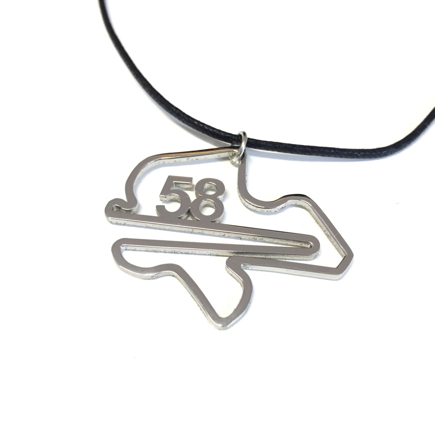 Pendentif en acier Sepang Circuit avec numéro 58  