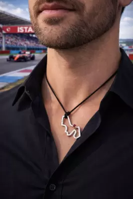 Ciondolo circuito di Istanbul in oro bianco 750 e diamante 