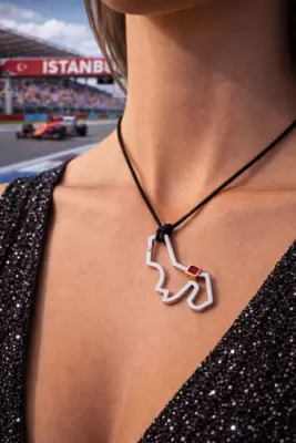 Ciondolo circuito di Istanbul in oro bianco 750 e diamante 