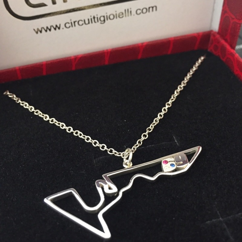 Ciondolo circuito di Austin in argento 925 con numero 69 