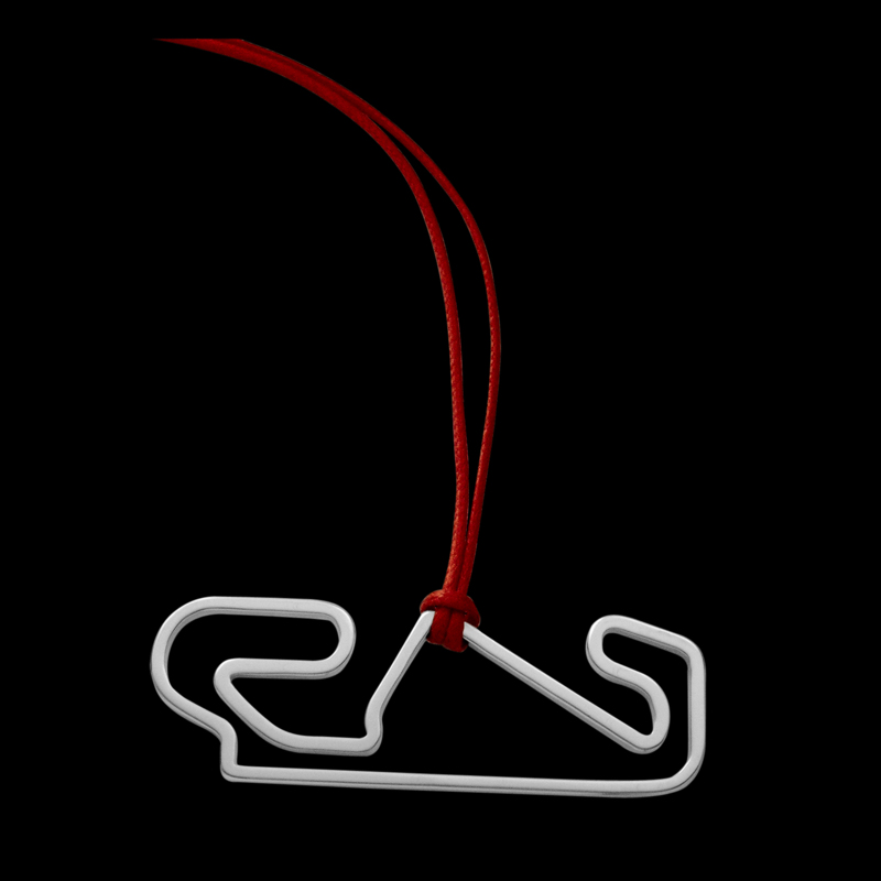 CIONDOLO circuito di CATALUNYA in acciaio grandezza cm.3