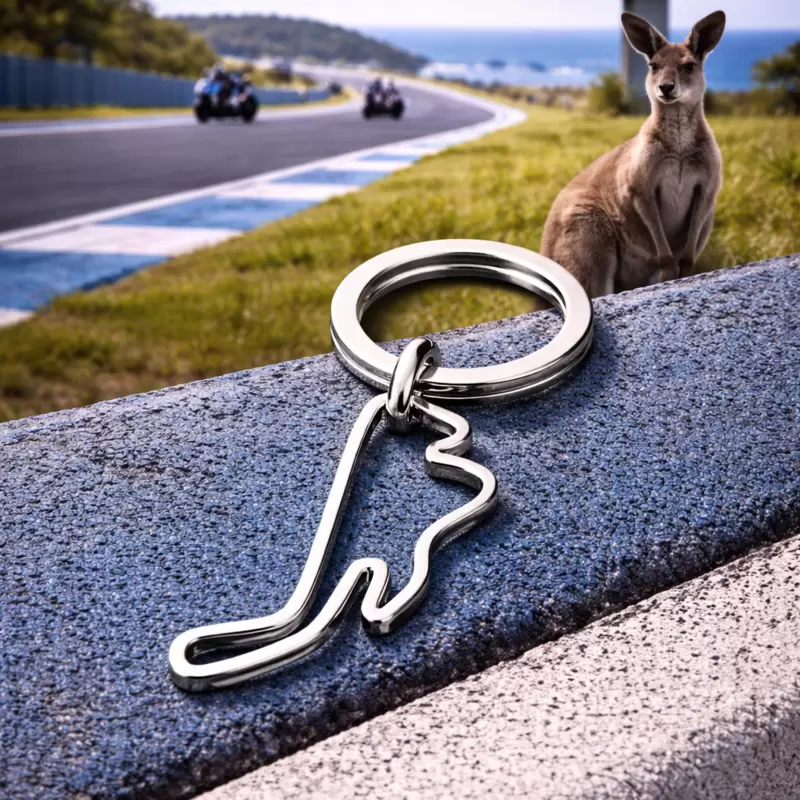 Porta-chaves em a&ccedil;o do Circuito de Phillip Island cm.5