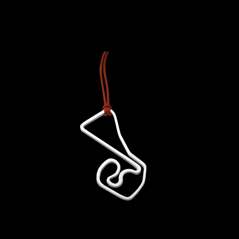 Ciondolo circuito del Sachsenring in acciaio cm.3