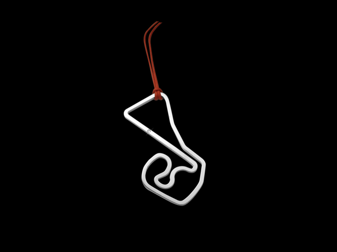 Ciondolo circuito del Sachsenring cm.5 in Acciaio con diamante