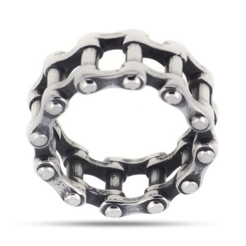 Anello Biker in Acciaio brunito