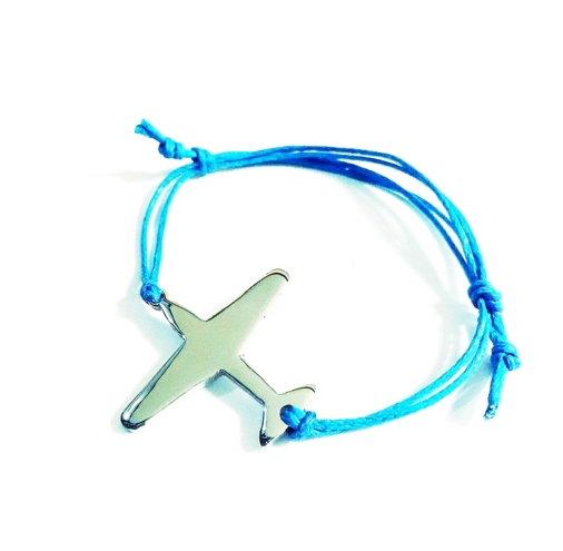 Bracelet avec avion en acier