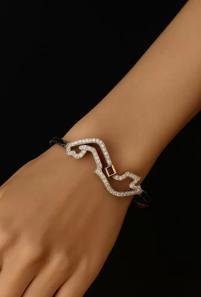 Bracciale  Pole Position  circuito di Montecarlo in oro 750 e diamanti  