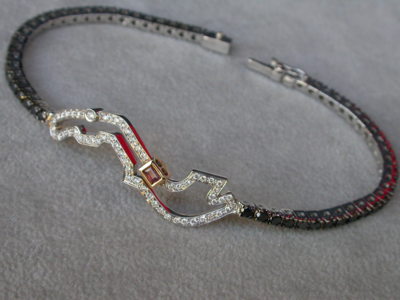 Bracciale  Pole Position  circuito di Montecarlo in oro 750 e diamanti 