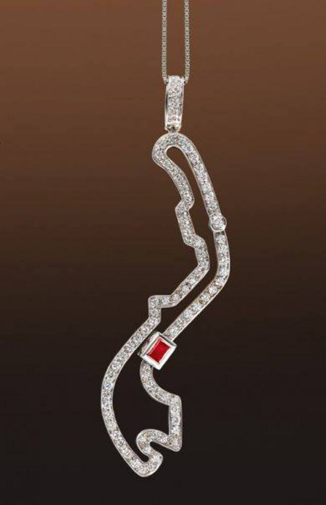 Ciondolo Circuito di Monte Carlo in Oro bianco 750 e diamanti ct.0,70  