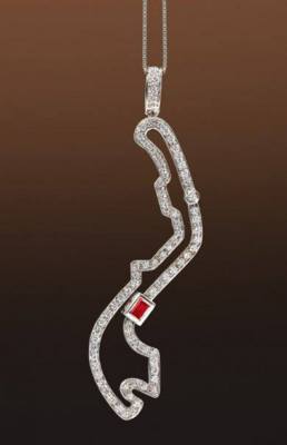 Ciondolo Circuito di Monte Carlo in Oro bianco 750 e diamanti ct.0,70 
