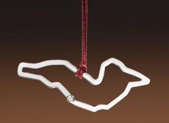 Pendentif circuit Imola en or blanc 750