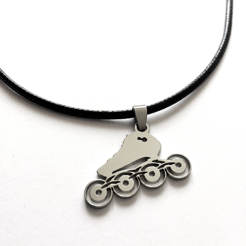 Ciondolo Charm Pattini in linea Rollerblade personalizzabile in Acciaio  
