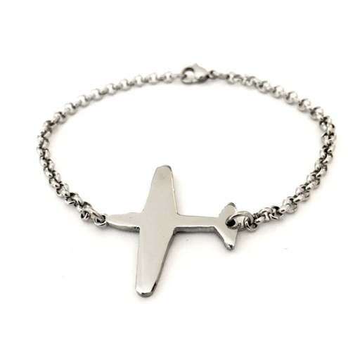 Stainless Steel bracelet with airplane