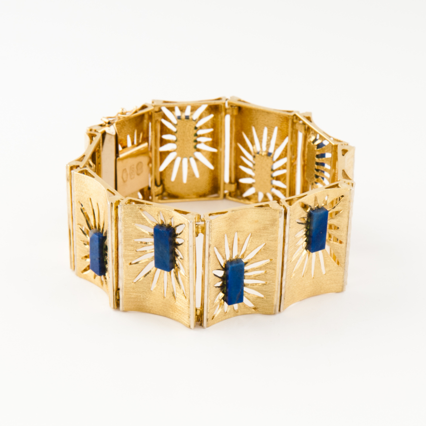 Bracciale vintage in oro 750 e lapislazzuli grammi 70.9  