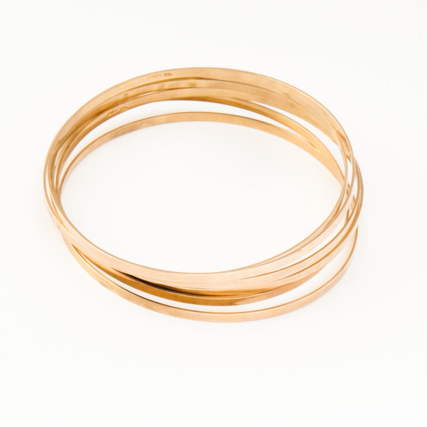 6 bracciali in oro 750  