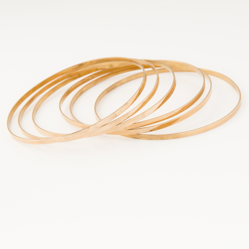 6 bracciali in oro 750  