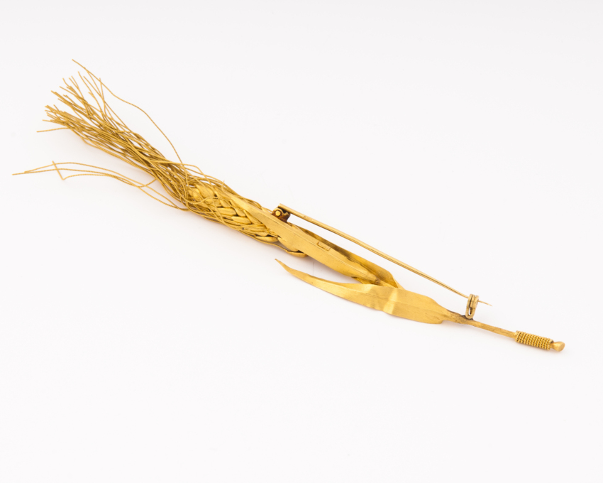 Spilla spiga di grano in oro 750 