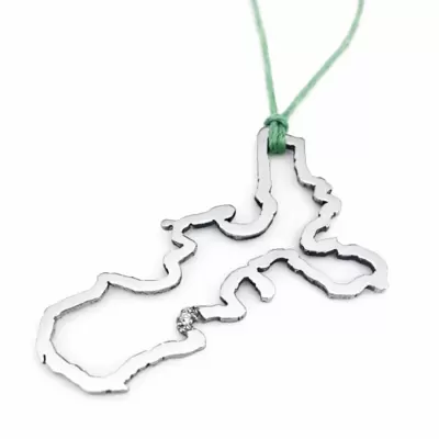 Pendentif Silhouette Île d'Elbe en acier avec diamant à Marina di Campo 