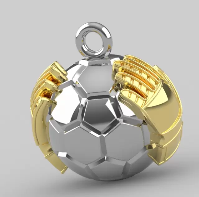 Ciondolo  Paratutto  per portiere personalizzabile sui guanti in bronzo placcato oro giallo e bianco 18kt  