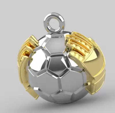 Ciondolo  Paratutto  per portiere personalizzabile sui guanti in bronzo placcato oro giallo e bianco 18kt 