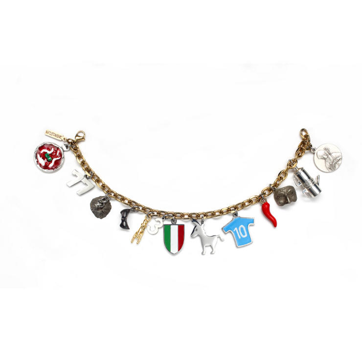 Bracciale Charms Napoletanissimo in argento 925