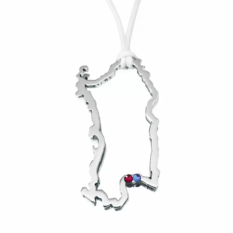 Pingente Silhouette Sardinia com rubi e safira em Cagliari
