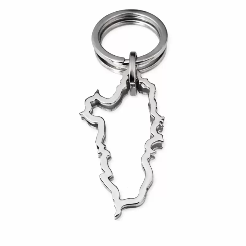Silhouette Isola del Giglio key ring in stainless steel