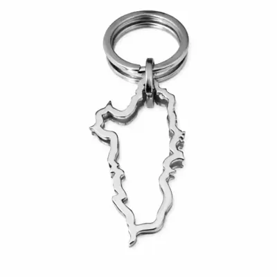 Schlüsselanhänger Silhouette Isola del Giglio aus Stahl 