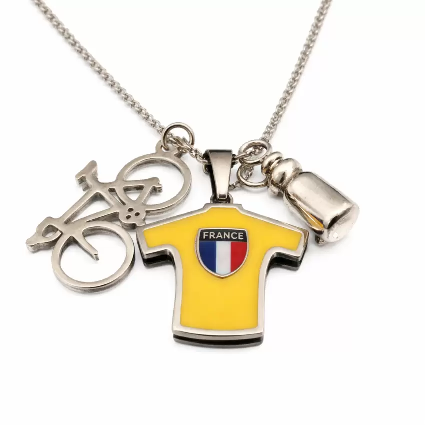 Rennrad Halskette,Gelbes Trikot,Stahl Wasserflasche  