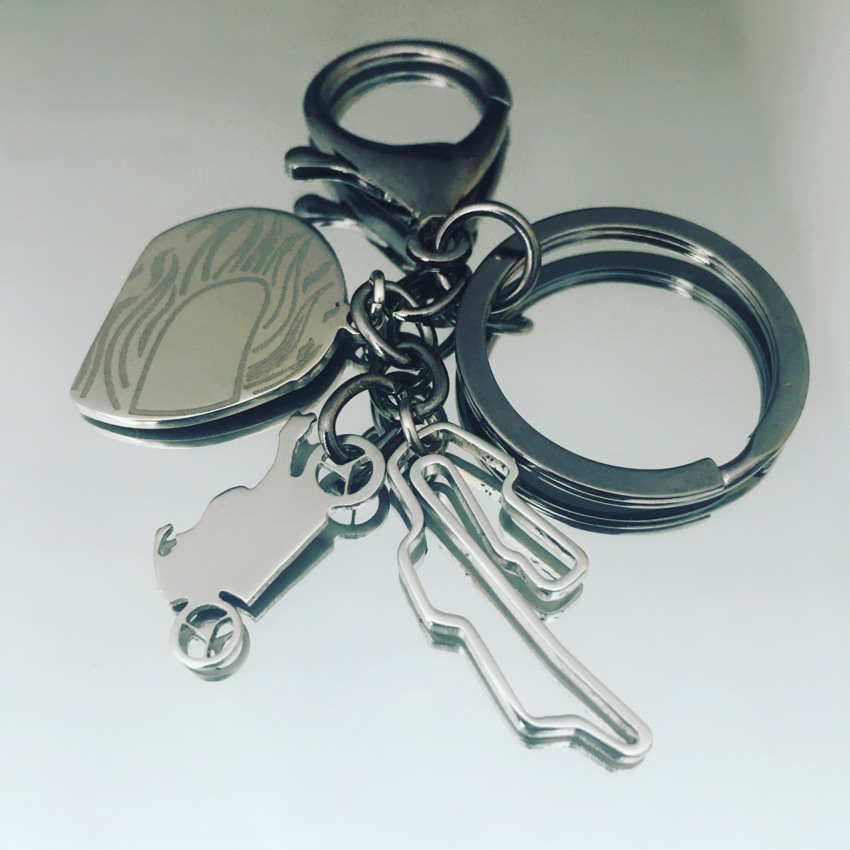 Racing Motorsport Keyring in Stainless Steel  