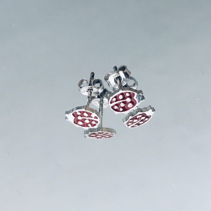 Orecchini coccinelle smaltate in argento 925