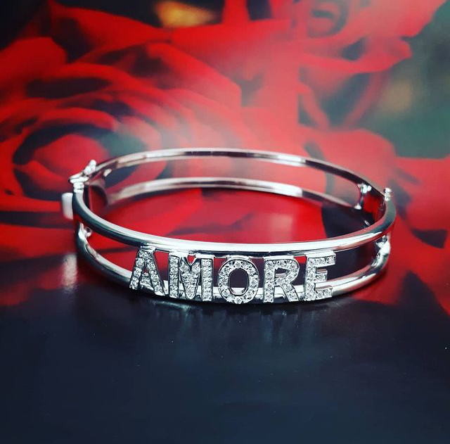 Bracciale AMORE in oro bianco 750 e diamanti 