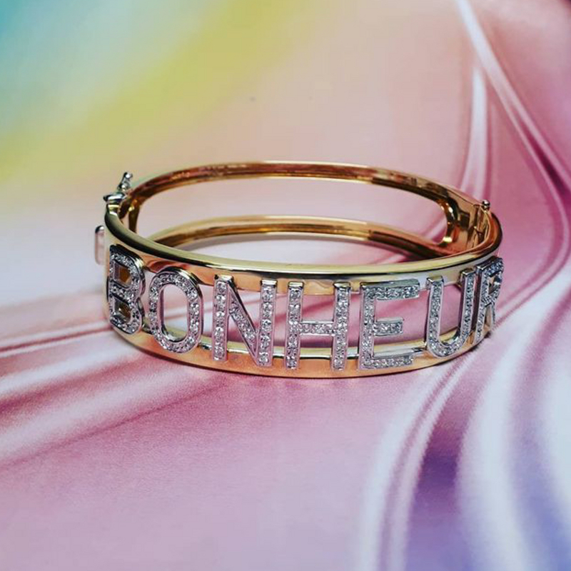 Bracciale BONHEUR in oro bianco e giallo 750 con diamanti