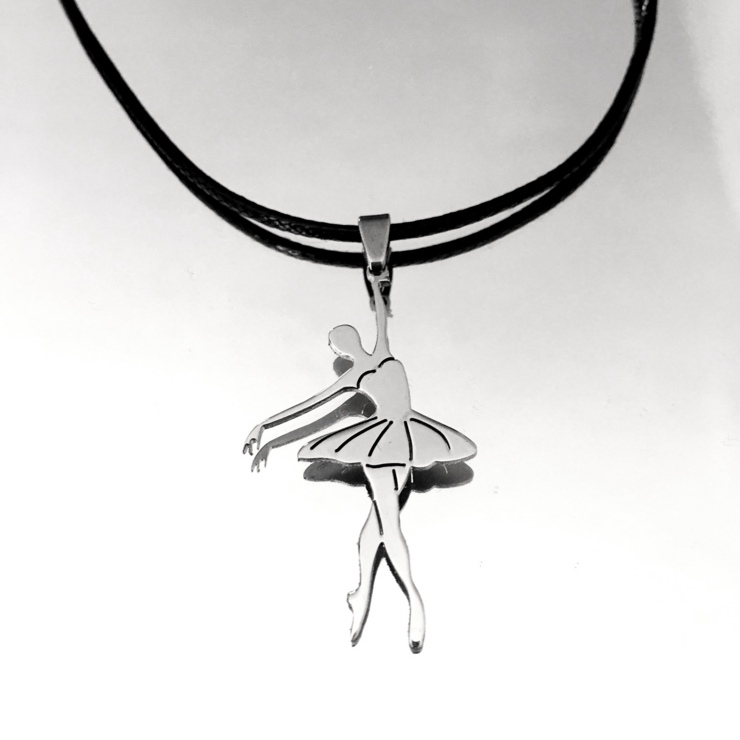 Ballerina Dance Steps Croise' Pendant in Stainless Steel