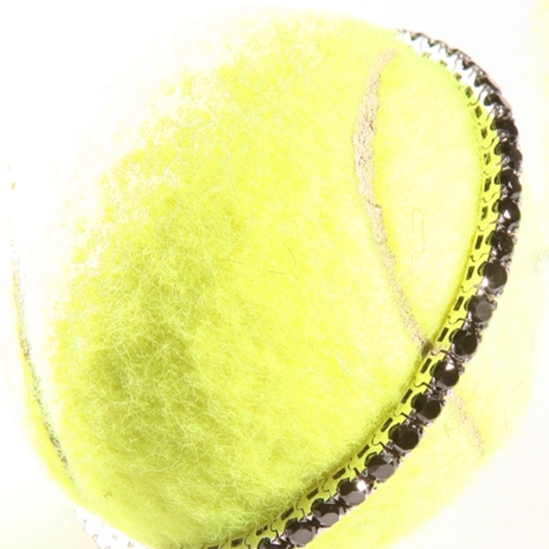 Tennis bracelet in 18kt white gold with 3.52 ct black diamonds