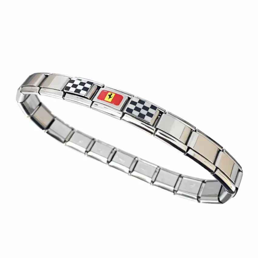 Bracciale Raceflag in acciaio e bandierine  