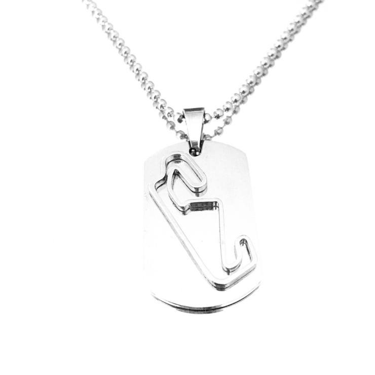 Collier avec dog tag et circuit de Catalogne en acier personnalisable