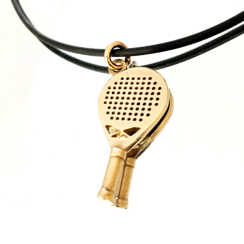 Bronze padel racket pendant  