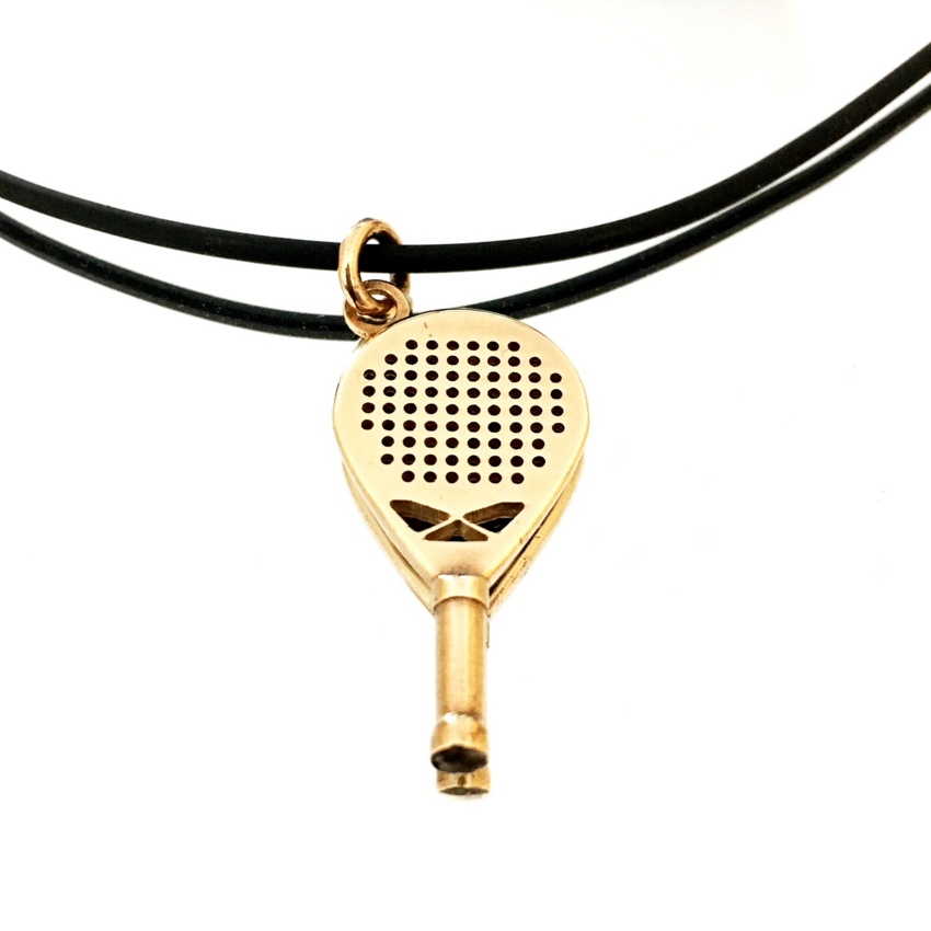 Bronze padel racket pendant  
