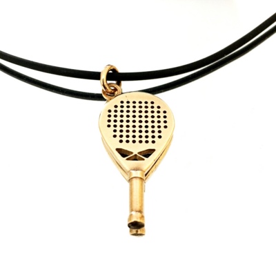 Bronze padel racket pendant 