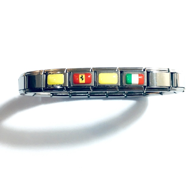 Ace of Axes bracelet in yellow livery stainless steel with resin stickers  