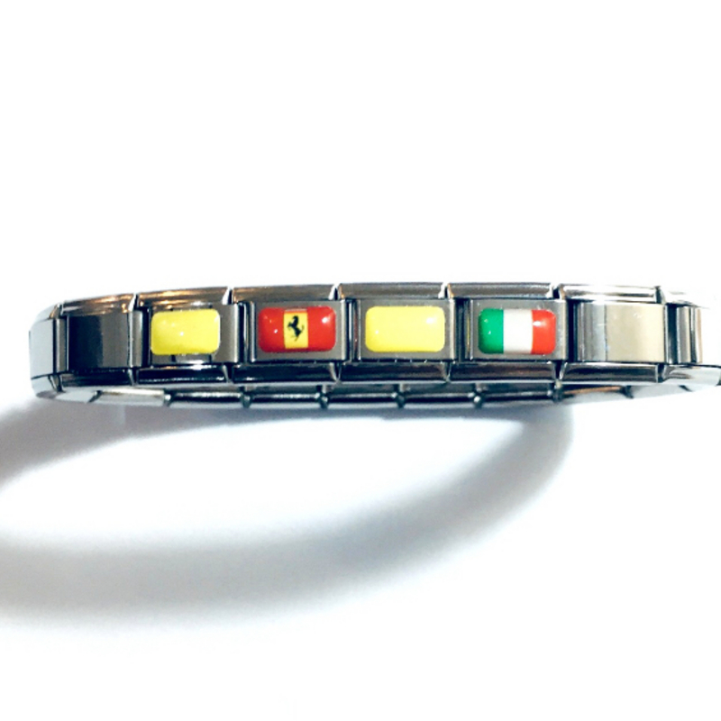 Ace of Axes bracelet in yellow livery stainless steel with resin stickers