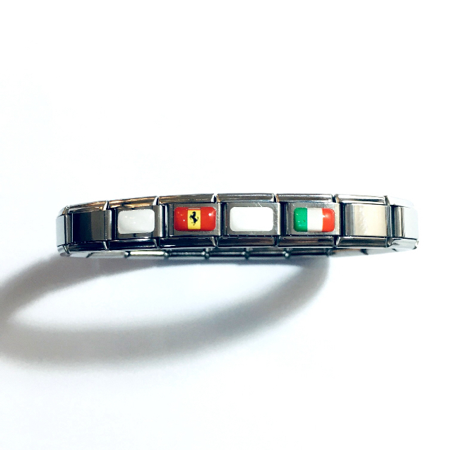Asso degli axis stainless steel bracelet in white livery with resin stickers