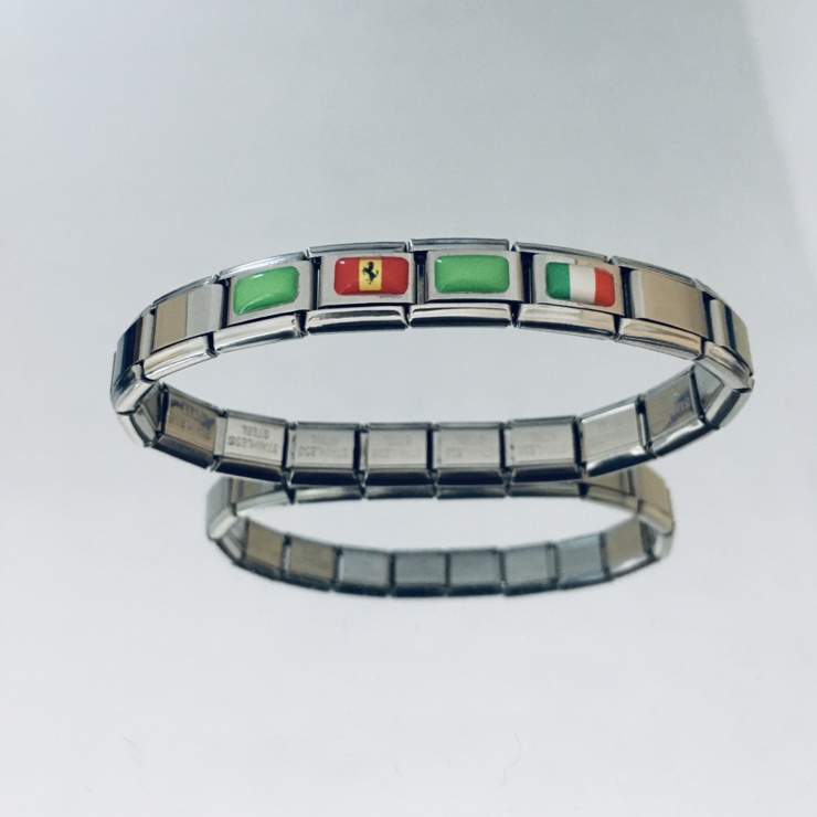 Ace of Aces bracelet in green stainless steel with resin stickers
