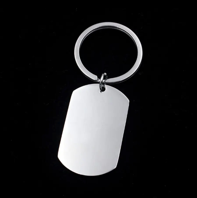 Customizable stainless steel military marines plate key ring