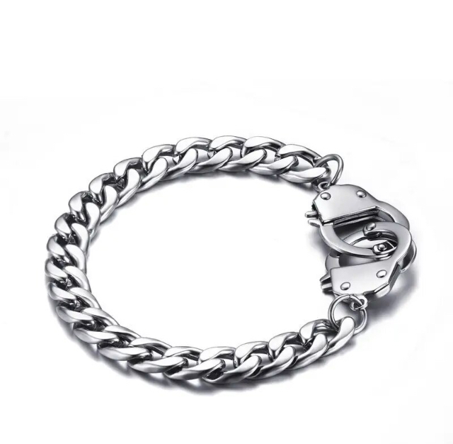 Bracciale manette in acciaio  
