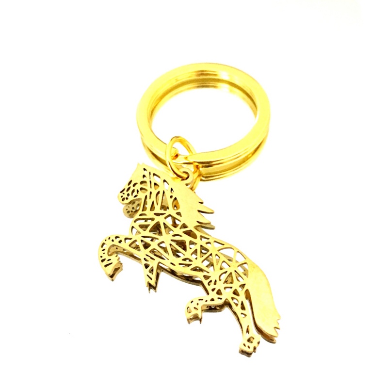 Portachiavi cavallo in acciaio placcato oro